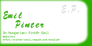 emil pinter business card